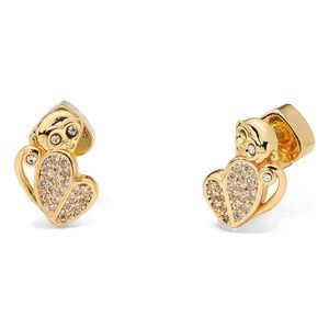 NEW Kate Spade Pave Heart Monkey Stud Earrings